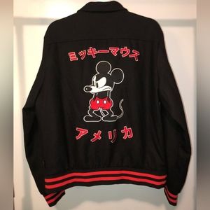 Disney x Forever 21 Size L Mickey Mouse Black Bomber Varsity Jacket